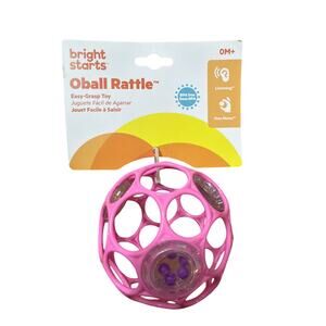 Baby Girl Bright Starts Oball Rattle Pink Toy Brand New